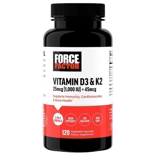 Force Factor Vitamin D-3 & K-2 - 120 Capsules