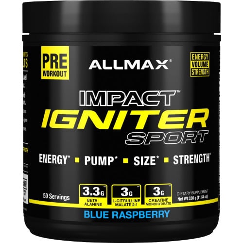 Allmax Nutrition Impact Igniter Sport - 50 Servings Blue Raspberry