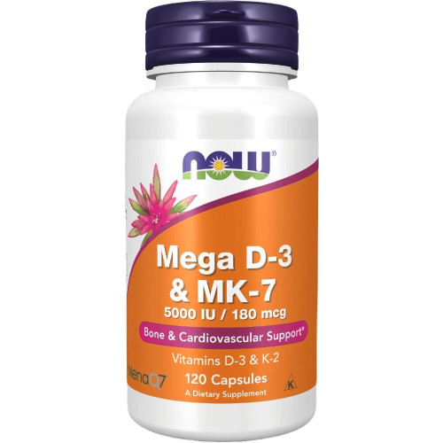 NOW Foods Mega D-3 & MK-7 - 120 VCaps