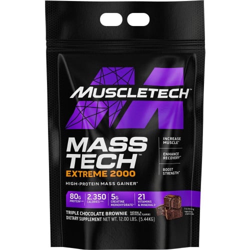 MuscleTech Mass-Tech EXTREME 2000 - 12lbs Triple Chocolate Brownie