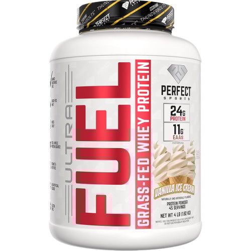Perfect Sports Ultra Fuel Grass-Fed Whey Protein - 4lbs Vanilla Ice Cream (Thunderbolts)