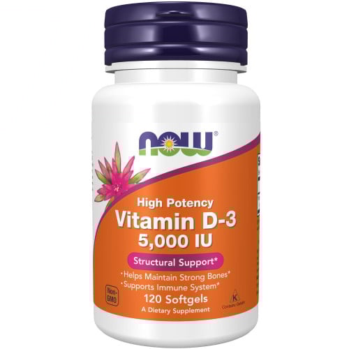 NOW Foods Vitamin D-3 - 5,000IU 120 Softgels